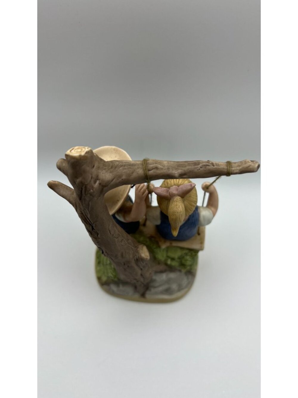 "Denim Days" Homco Figurine #8896 Kids On Swing Vintage 1985 Home Interiors Taiw - Picture 3 of 6